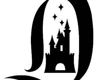 Disneyland , letter D vinyl decal, with castle in the center