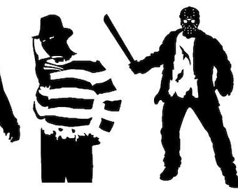 Freddy Krueger and Jason Voorhees Vinyl Decal sticker lot