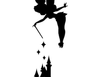 Tinker Bell with Disneyland castle vinyl decal /sticker