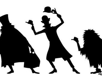 The Haunted Mansion - vinyl decals, Hitchhiking Ghosts silhouettes