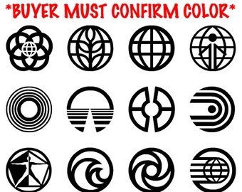 EPCOT Center Pavilion symbols - vinyl decal / sticker set of 12 - custom made NEW