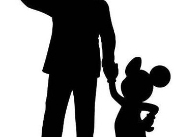 Walt Disney with Mickey Mouse vinyl decal, car decal