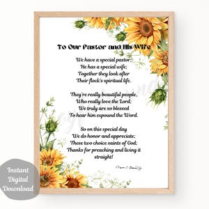 Regalo de agradecimiento para el pastor y su esposa, ministro, presente para el pastor, poema de agradecimiento para el pastor, DESCARGA DIGITAL, bricolaje, cumpleaños del pastor, jubilación del pastor