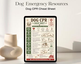 Dog CPR Cheat Sheet Printable | Pet CPR Quick Reference | Canine Emergency First Aid Guide PDF | Dog Safety Chart | A4