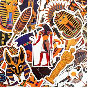 100pcs  Ancient Egypt Stickers, Pharaoh Stickers, Egyptian Mythology Stickers, Historical Stickers, Waterproof Journal Stickers