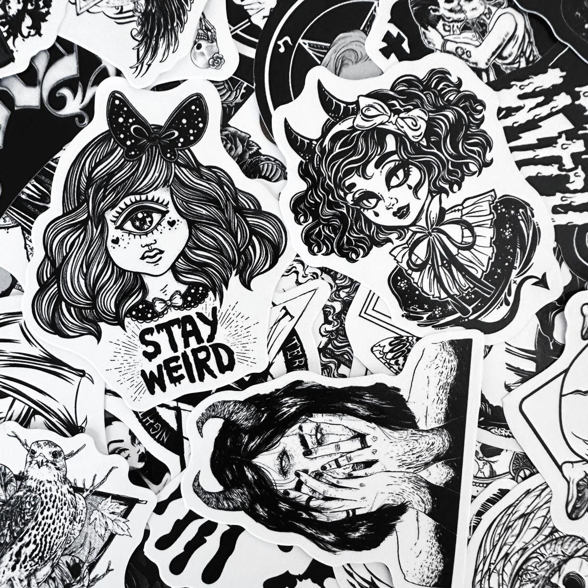 50pcs Skull Sticker Pack, Gothic Sticker Set for Books Bottle Laptop ...