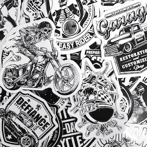 Lot de 100 autocollants tête de mort, lot d'autocollants pour livres, bouteille Kindle, lot d'autocollants Harley Davidson, lot d'autocollants imperméables pour moto