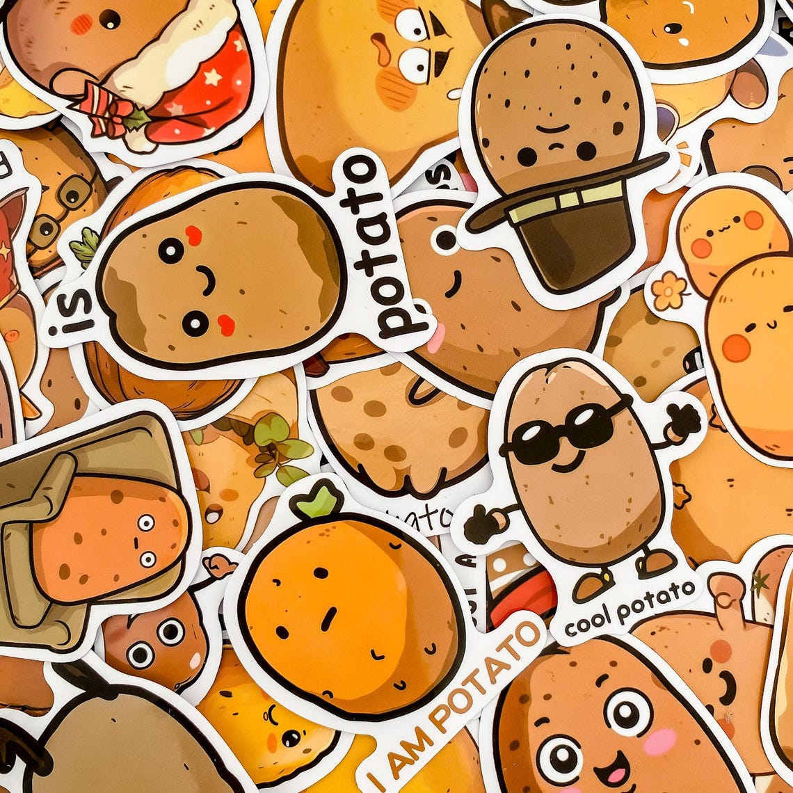 50pcs Kawaii Potato Stickers, Cute Vinyl Stickers, Funny Waterproof ...