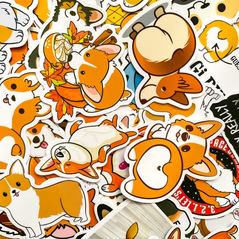 Science Corgi Sticker 50pcs Kawaii Corgi Stickers, Adorable Waterproof Corgi Puppy Stickers ...