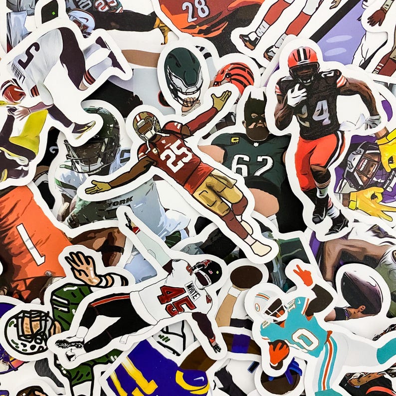 50pcs Football Stickers, Waterproof Sports Stickers for Boy, Water ...