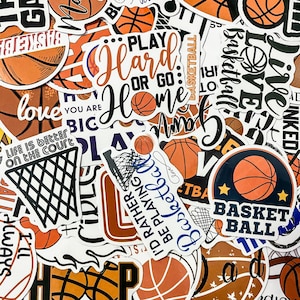 100 pegatinas de baloncesto, calcomanías de aro impermeables, paquete de pegatinas deportivas para botellas de agua y patinetas, pegatinas para amantes del baloncesto