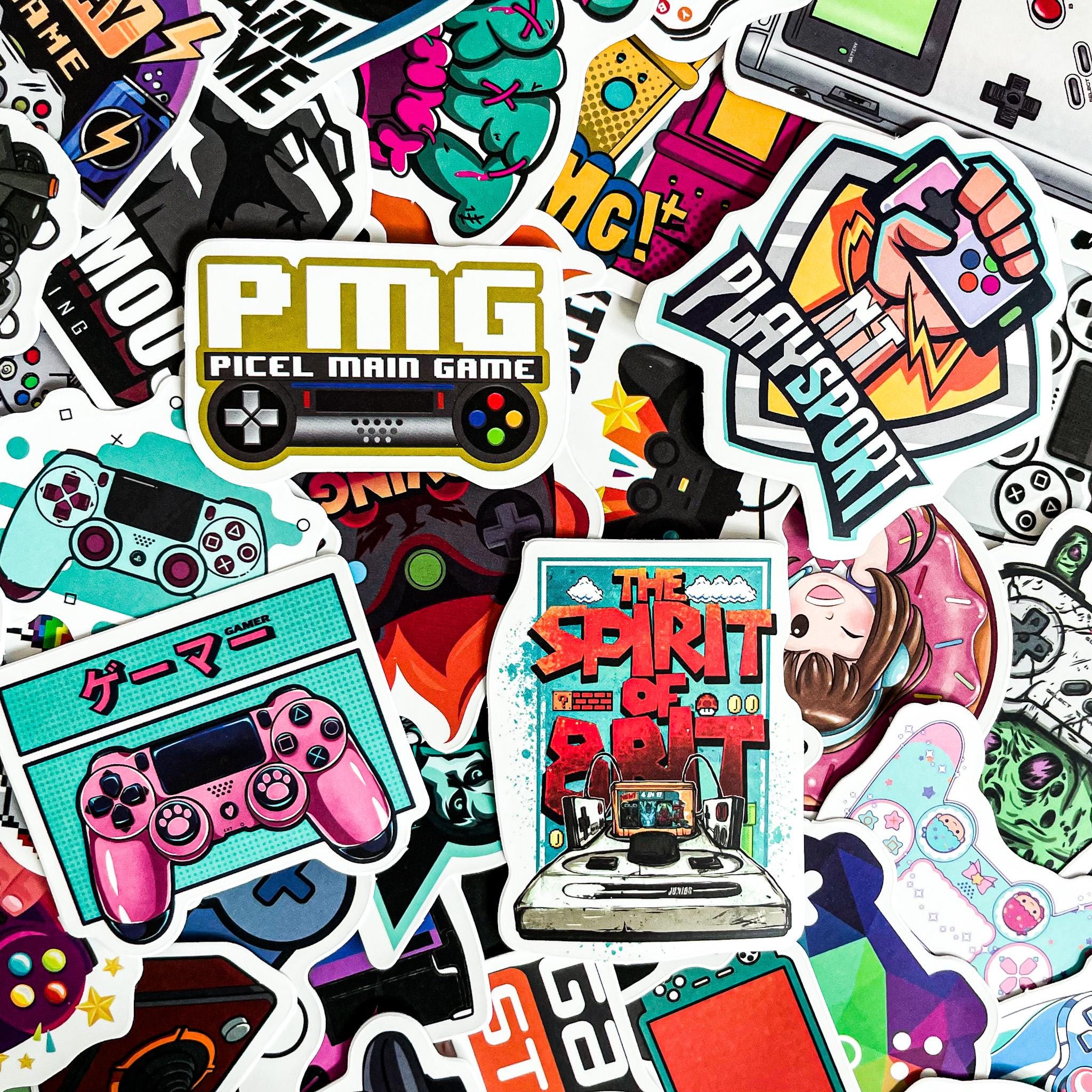 50pcs Cool Game Console Stickers Pack, Cute Gaming Decals, Gamer ...