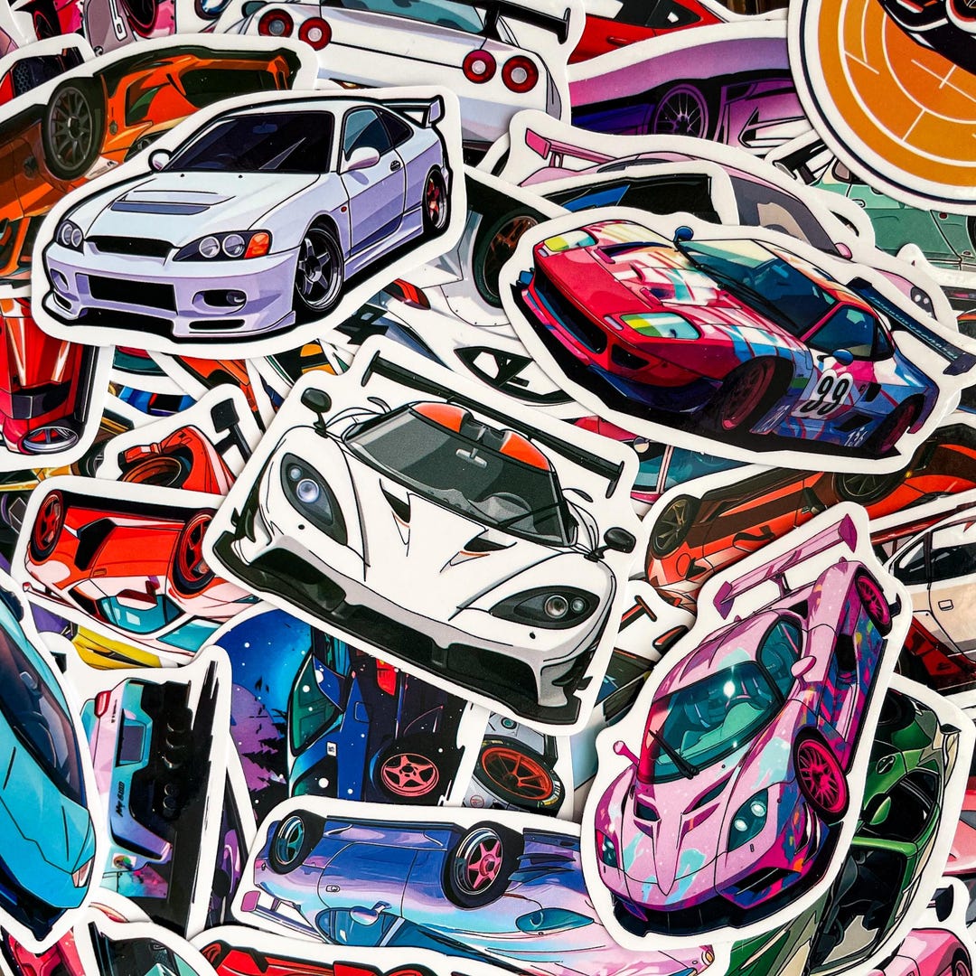 50pcs Sleek Sports Car Stickers, Bright High Speed Auto Stickers ...
