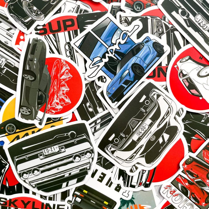 Tr Sticker Cars 50pcs Cool JDM Stickers, Custom JDM Cars, Vinyl Racing Stickers, Drift ...