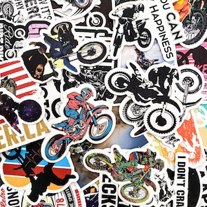 100 Stück Motorrad-Aufkleber, Dirt Bike Helm Aufkleber, wasserdichte Motocross-Aufkleber, coole Racing-Aufkleber für Laptops und Autos