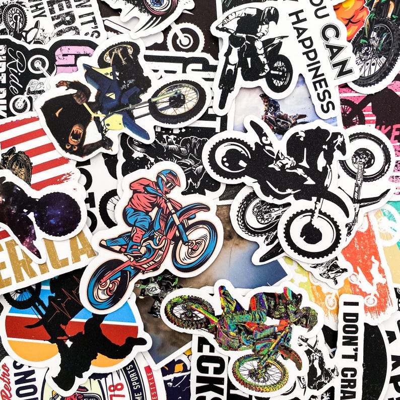 Trending Motorcycle Sticker 50pcs Motorcycle Stickers, Dirt Bike Helmet Decals, Waterproof ...