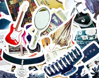 50PCS Downtown Girl Vintage Aesthetic Stickers Pack, Modern Style Stickers, Retro Record Collage Stickers for Laptop, Scrapbook, Phone Case