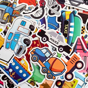 100 autocollants de transport, autocollants de camion et de tracteur, autocollants de véhicule, autocollants de moto, autocollants imperméables pour enfants, bouteille d'eau