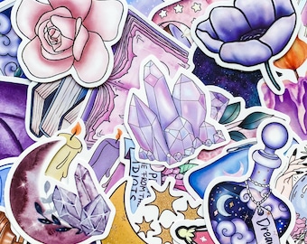 100 Stück spirituelle Symbol Aufkleber, künstlerische mystische Aufkleber, kreative Esoterik-Aufkleber, magische Themen-Aufkleber für Skateboard, DIY Handwerk