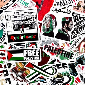 100 stuks gratis stickers Palestina, stickers vlag Palestina, Palestina Supporting Freedom Sticker Pack, waterdichte stickers Palestina