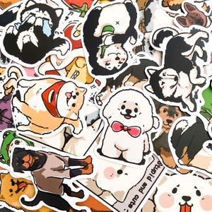 100 Stück entzückende Hundeaufkleber, Kawaii wasserdichte Welpen Aufkleber, süße Hundeabziehbilder, Laptop Aufkleber, Haustierliebhaber Aufkleber