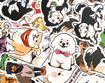 50pcs Adorable Dog Stickers, Kawaii Waterproof Puppy Stickers, Cute Dog Decals, Laptop Stickers Pack, Pet Lovers Stickers