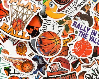 50pcs  Basketball Stickers for Kids, Water Bottle Stickers, Sports Stickers for Laptop, Water Bottle, Journal, Scrapbook, Stickers for Boy