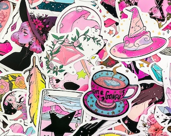 50pcs Vintage Stickers, Fantasy Vinyl, Gothic Stickers, Magical Decals, Enchanting Sticker Pack for Laptops & Journals