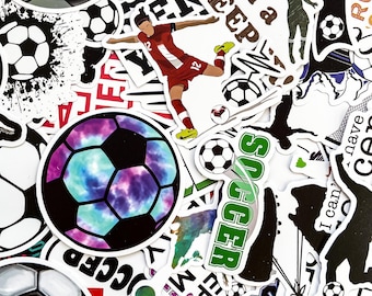 100 pegatinas de fútbol, pegatinas deportivas impermeables para portátil y botella de agua, paquete de pegatinas deportivas, pegatinas para casco y bicicleta, regalos de fútbol.
