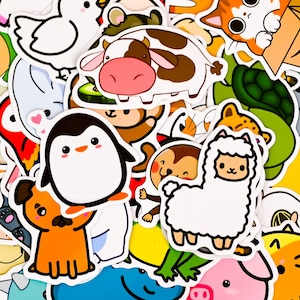 100 zufällige niedliche Tier-Vinyl-Aufkleber, wasserdichte Tieraufkleber für Laptop, Wasserflasche, Kawaii-Tieraufkleber für Kindle-Bücher