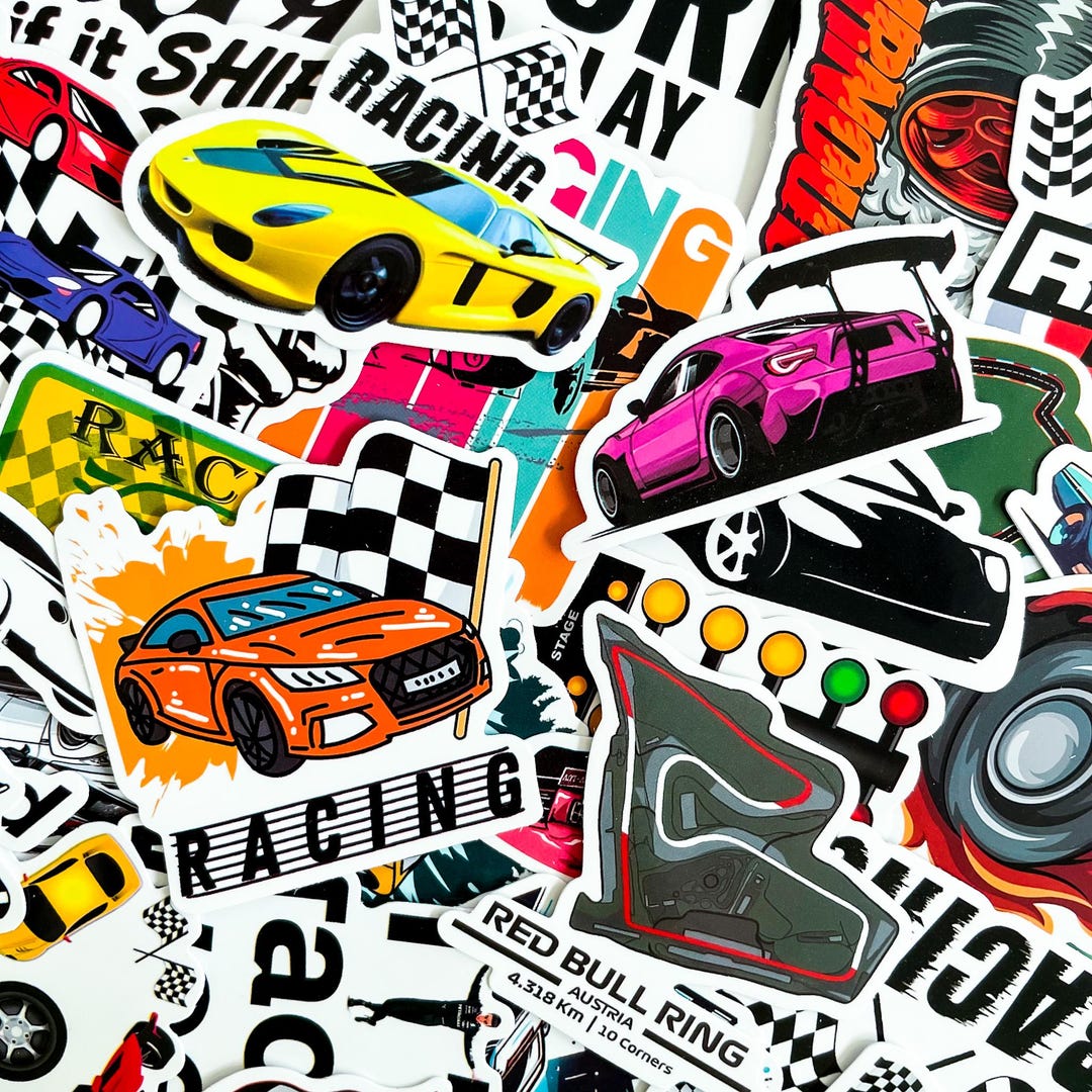 50pcs Racing Stickers, Waterproof Formula Car Stickers, Helmet Decals ...