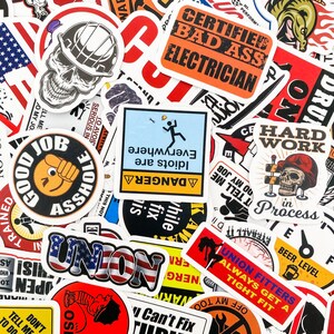 100pcs Hard Hat Sticker Pack, Work Funny Stickers, Waterproof Stickers, Toolbox and Equipment Stickers, Safety Helmet Stickers image 7