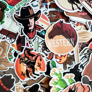 100 Stück Western-Aufkleber, Cowboy-Vinyl-Aufkleber, Reiten-Aufkleber, wasserfeste Aufkleber, rustikale Aufkleber, Wild-West-Aufkleber
