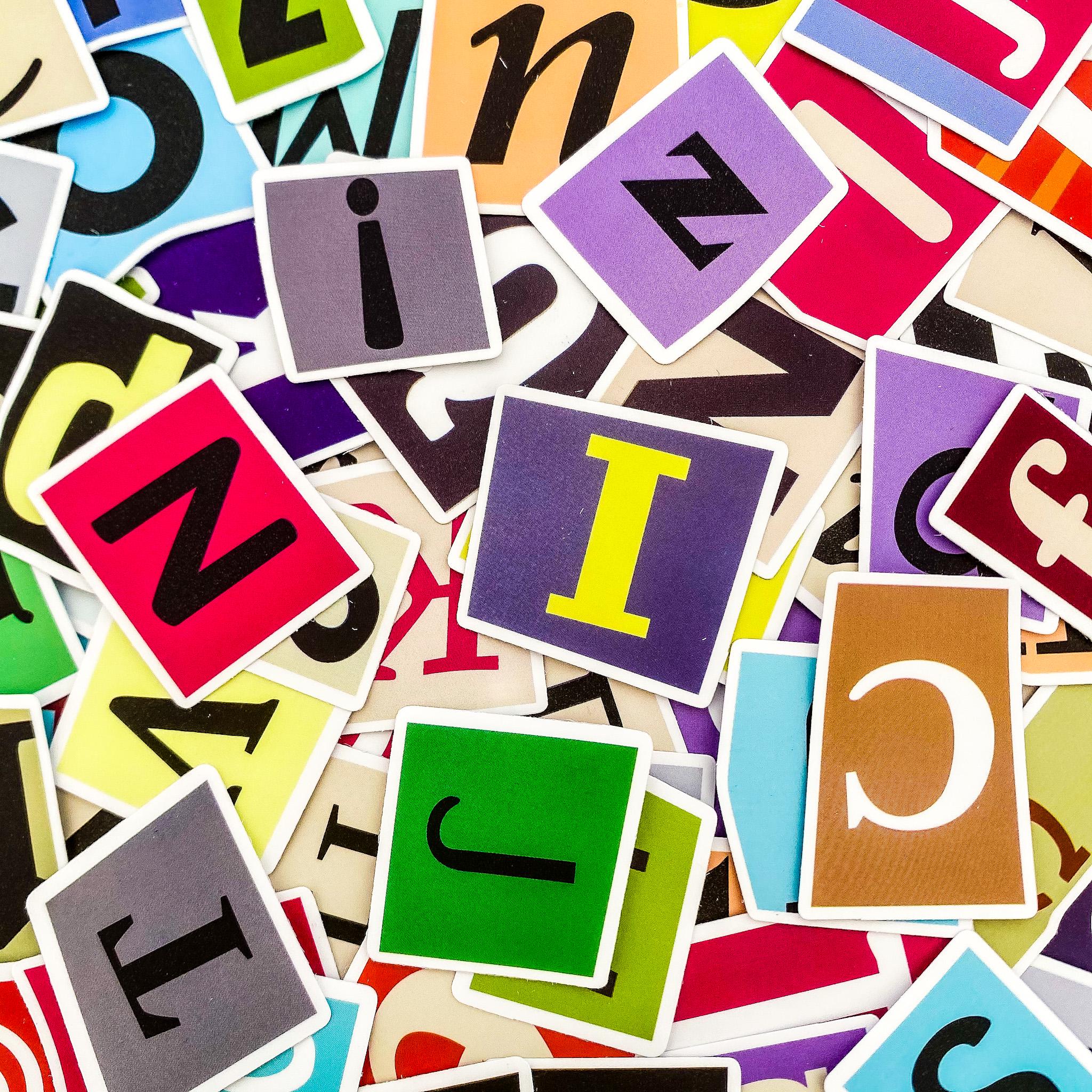 100pcs ABC Stickers for Kids, Learning and Educational Stickers ...