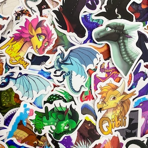 Lot de 100 autocollants dragons, autocollants dragons fantastiques, autocollants découpés, créatures mythiques, autocollants imperméables pour Kindle, ordinateur portable