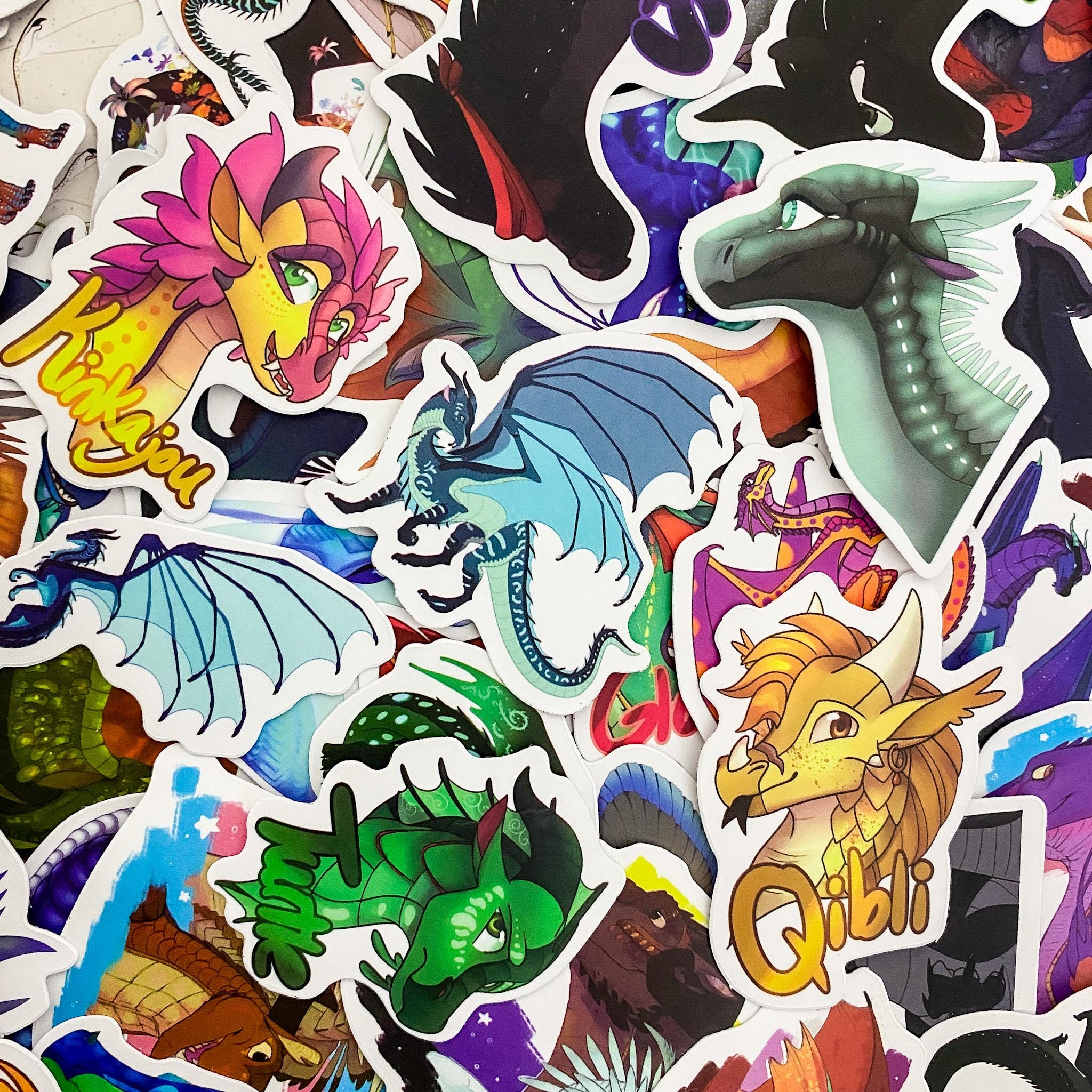 Dragon Fill Sticker 50pcs Dragon Stickers Pack, Fantasy Dragon Stickers, Die Cut Stickers ...