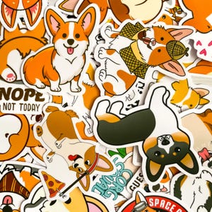 100 Stück Kawaii Corgis-Aufkleber, entzückende wasserdichte Corgis-Welpen-Aufkleber, Hundeaufkleberpaket, niedliches Corgis-Aufkleberpaket für Kinder