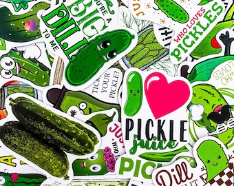 50pcs Cute Pickle Stickers, Funny Pickle Designs, Waterproof Stickers, Kawaii Stickers, Humorous Pickle Water Bottle Stickers