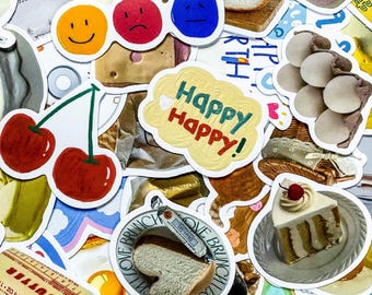 50 pegatinas kawaii de comida, divertidas pegatinas de panadería, pegatinas de vinilo impermeables, pegatinas de pan, pegatinas de desayuno, pegatinas de snacks