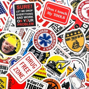 100pcs Hard Hat Sticker Pack, Work Funny Stickers, Waterproof Stickers, Toolbox and Equipment Stickers, Safety Helmet Stickers image 8