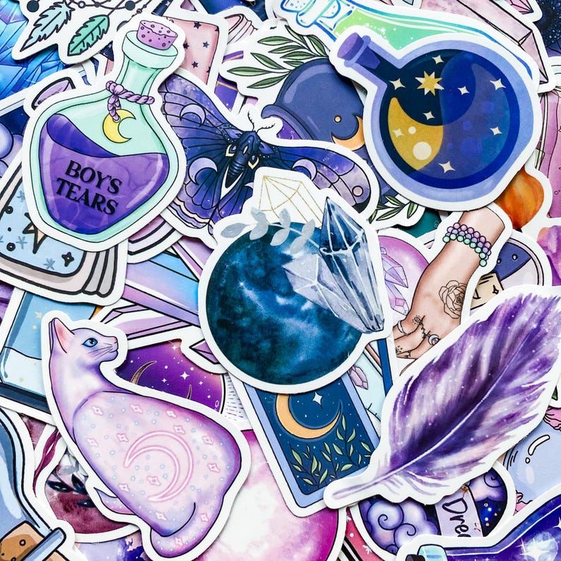 Reference Symbolizing Sticker 100pcs Spiritual Symbol Stickers, Artful Mystical Stickers, Creative ...