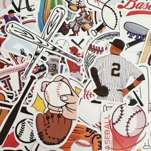 100pcs Baseball Stickers Pack, Baseball Sticker Set for Bottle Laptop Books, Sport Stickers for Class Team or Baseball Match