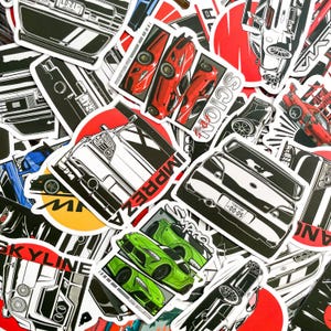 100 Stück coole JDM Aufkleber, benutzerdefinierte JDM Autos, Vinyl Racing Aufkleber, Drift Autoabziehbilder, japanische Autoaufkleber, Aufkleber für Jungen