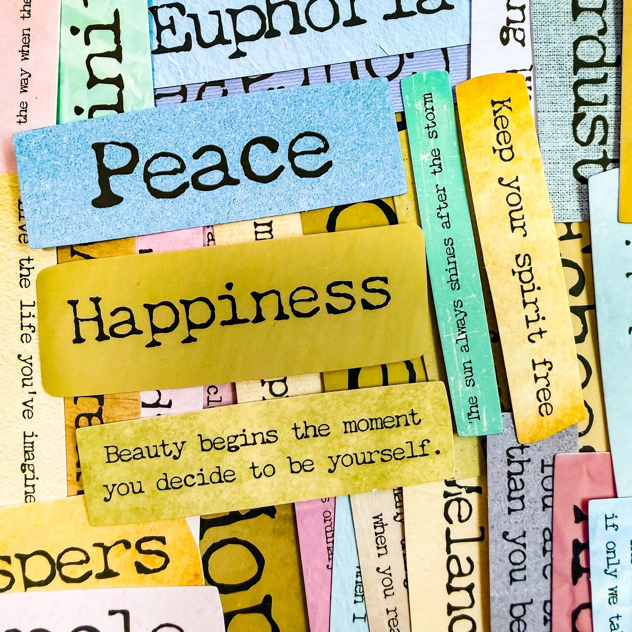 50PCS Retro Word Stickers Pack, Positive Mindset Quote Stickers, Soft ...