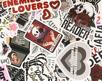 50pcs Gothic Stickers, Dark Romance Addict, Dark Aesthetic, Skull Stickers, Vinyl Stickers for Books and Journals, Scrapbook Stickers