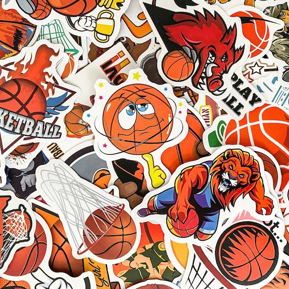 100 Basketball-Aufkleber Für Wasserflaschen – Langlebig, Wasserfest, 5-10 Cm – Geschenk Für Kinder & Teens