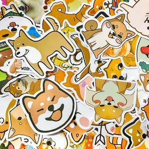 100pcs Shiba Inu Stickers, Adorable Dog Theme Stickers, Waterproof Puppy Stickers, Great for Journaling and Water Bottles Decor