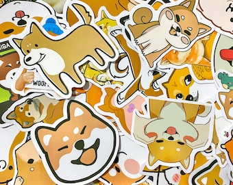 50pcs Shiba Inu Stickers, Adorable Dog Theme Stickers, Waterproof Puppy Stickers, Great for Journaling and Water Bottles Decor