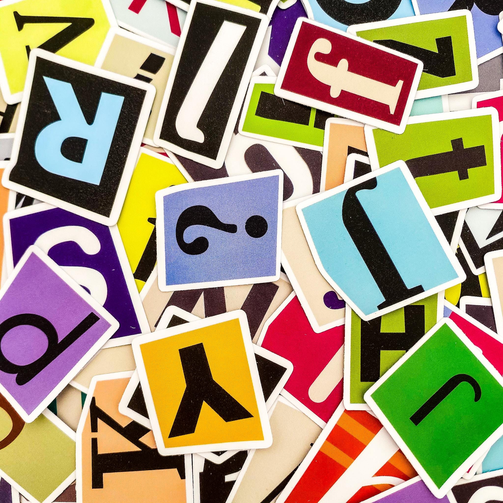 100pcs ABC Stickers for Kids, Learning and Educational Stickers ...