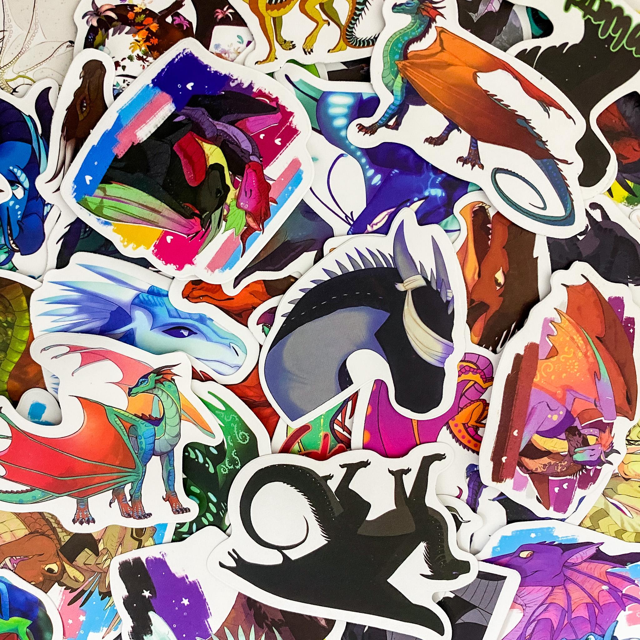 Dragon Sticker Roll 50pcs Dragon Stickers Pack, Fantasy Dragon Stickers, Die Cut Stickers ...